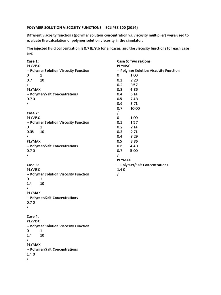 Polymer Solution Viscosity Analysis | PDF | Viscosity | Function ...