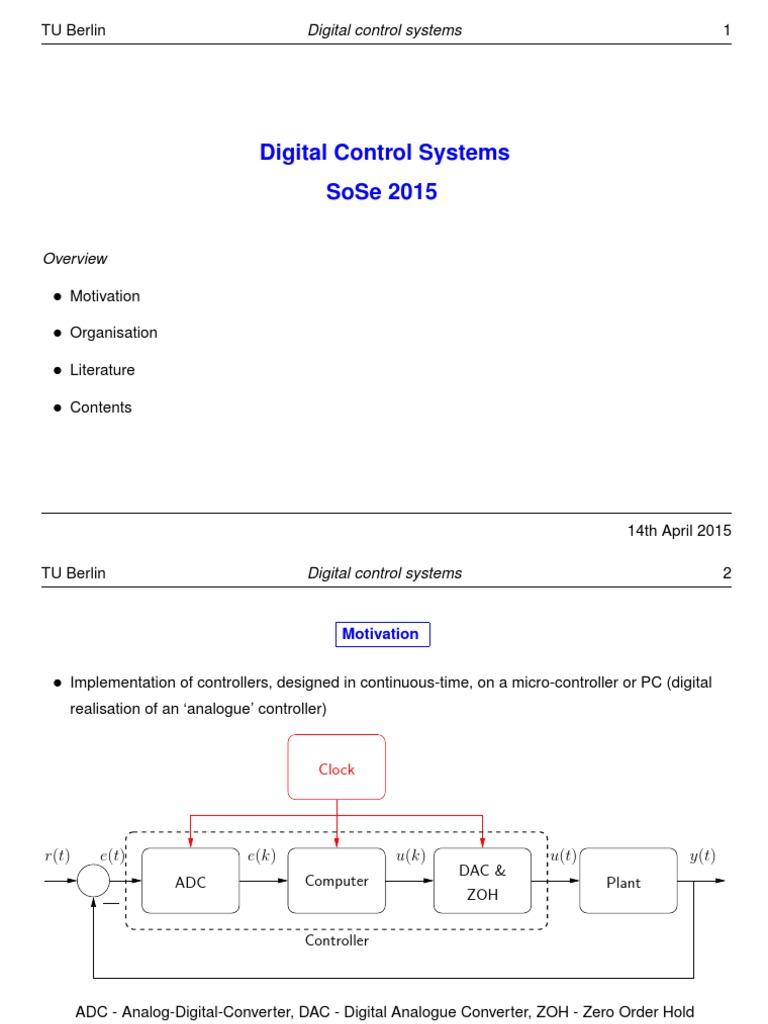 Digital Control Systems Implementation | PDF | Analog To Digital ...