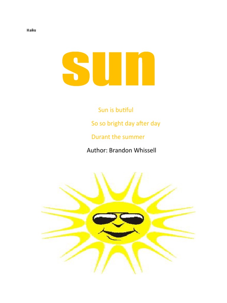 Summer Sun Haiku by Brandon Whissell | PDF