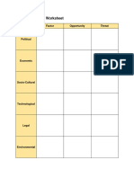 PESTLE Analysis Worksheet Template for Business Planning