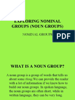 Exploring Nominal Groups (Noun Groups)