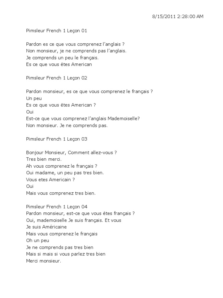 Pimsleur Italian Transcript Pdf – YJDYB