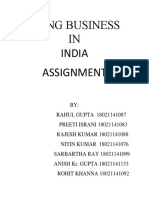 Doing Business IN India Assignment