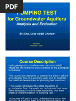 Pumping Test Procedures and Analysis | PDF | Aquifer | Pump