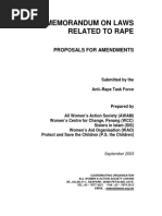 Anti Rape Task Force Memorandum On Laws Related To Rape Dated September 2003