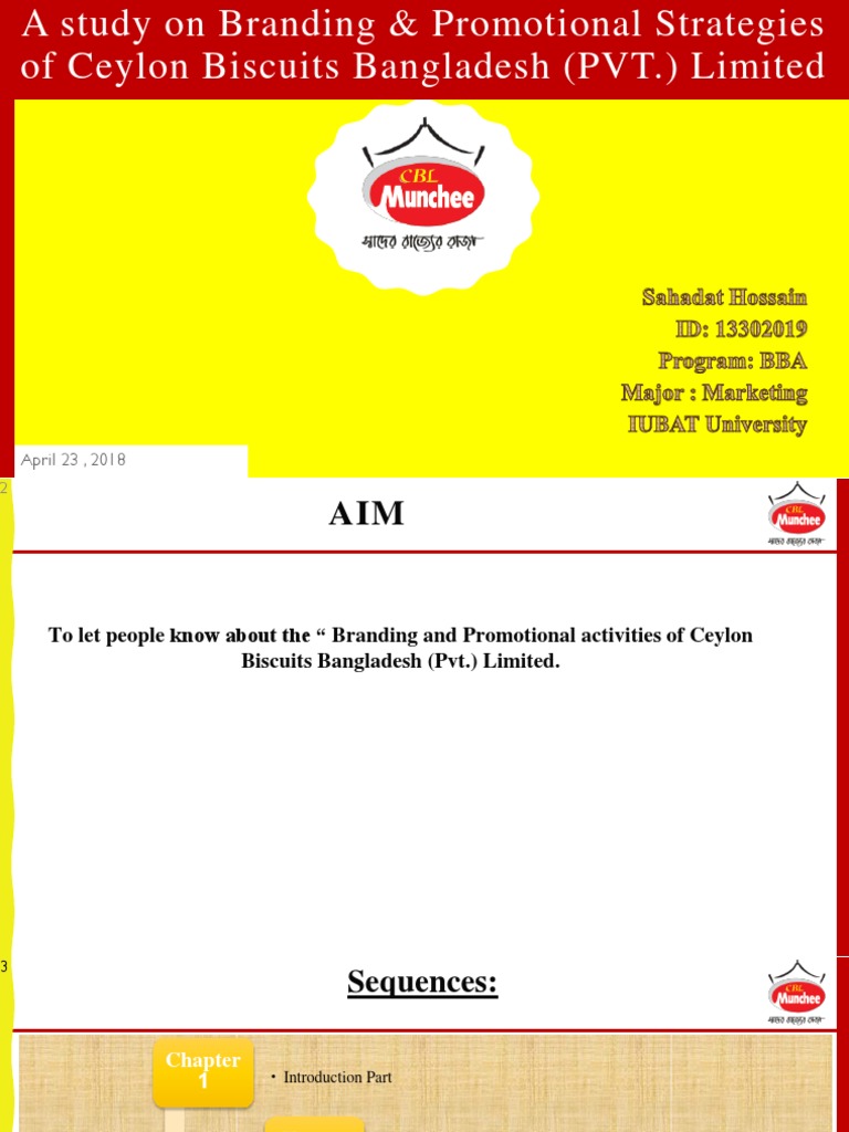 PPT ON Branding & Promotional Strategies of Ceylon Biscuits Bangladesh