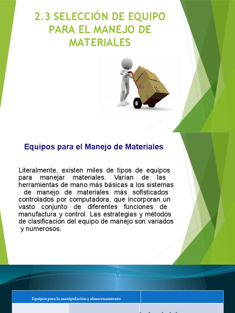 Equipos para Manejo de Materiales | PDF | Máquina elevadora | Transporte