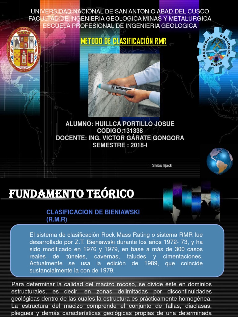 Clasificación de Rocas con Método RMR | PDF | Agua subterránea | Materiales