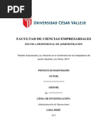 Gestión Empresarial y Su Influencia en El Rendimiento de Los Trabajadores Del Sector Industrial, Los Olivos, 2018