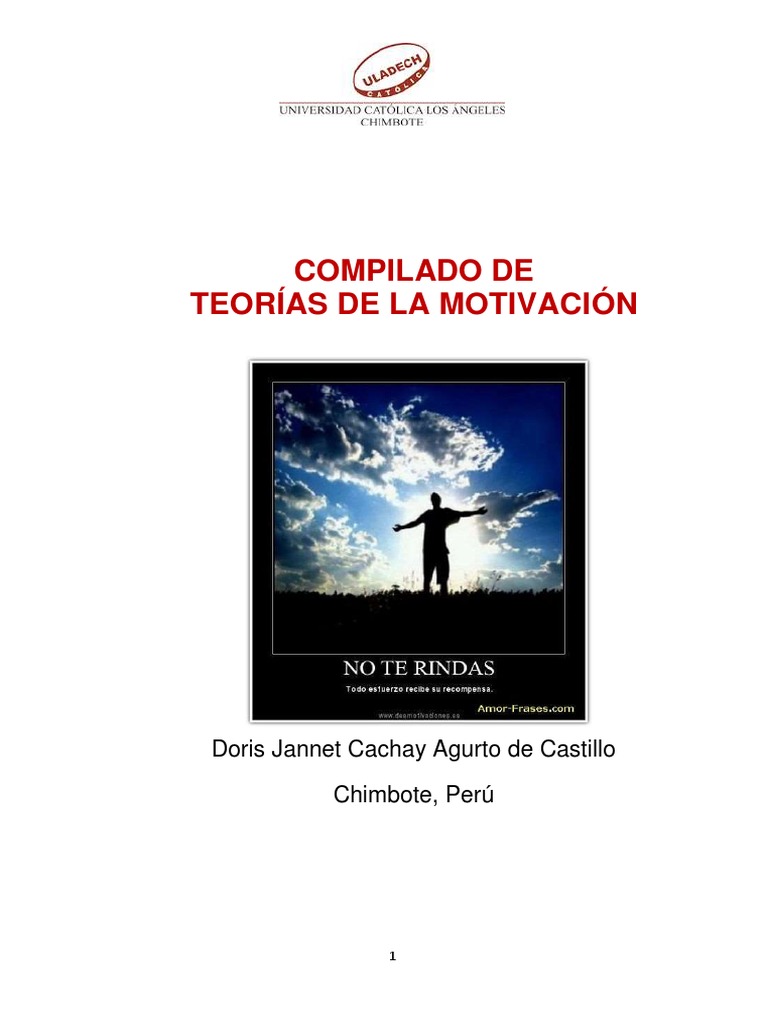 Teorías de la Motivación: Fundamentos y Clases | PDF | Motivación ...