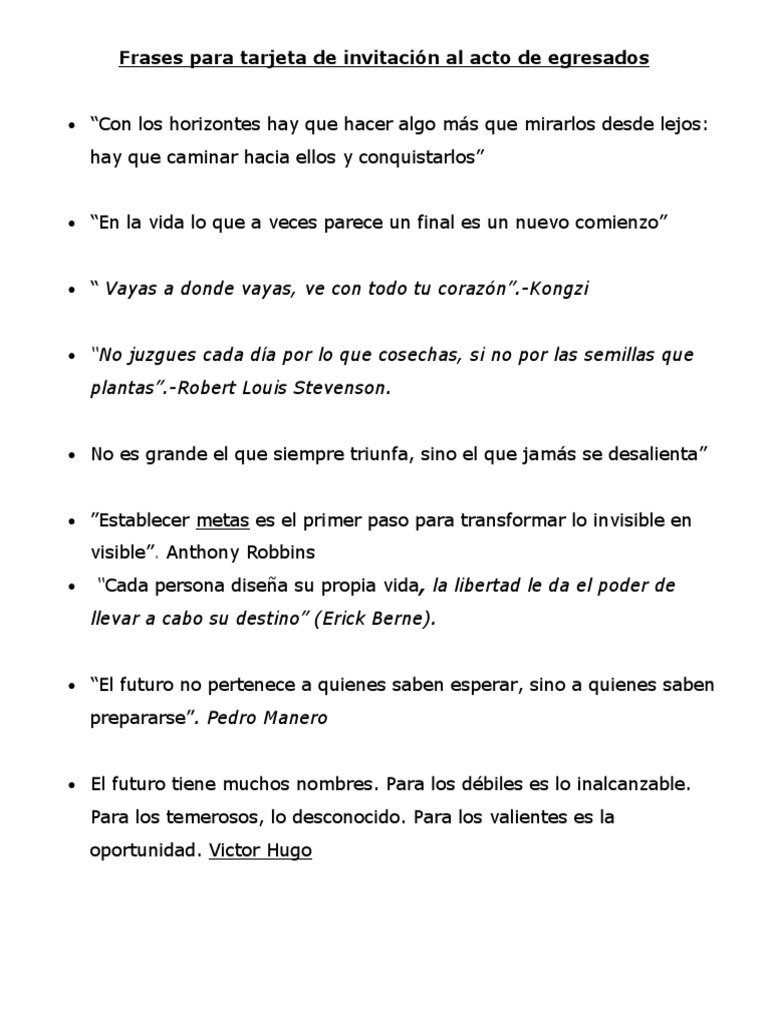 Frases para Tarjeta de Invitación Al Acto de Egresados | PDF | Derecho, image size:768x1024