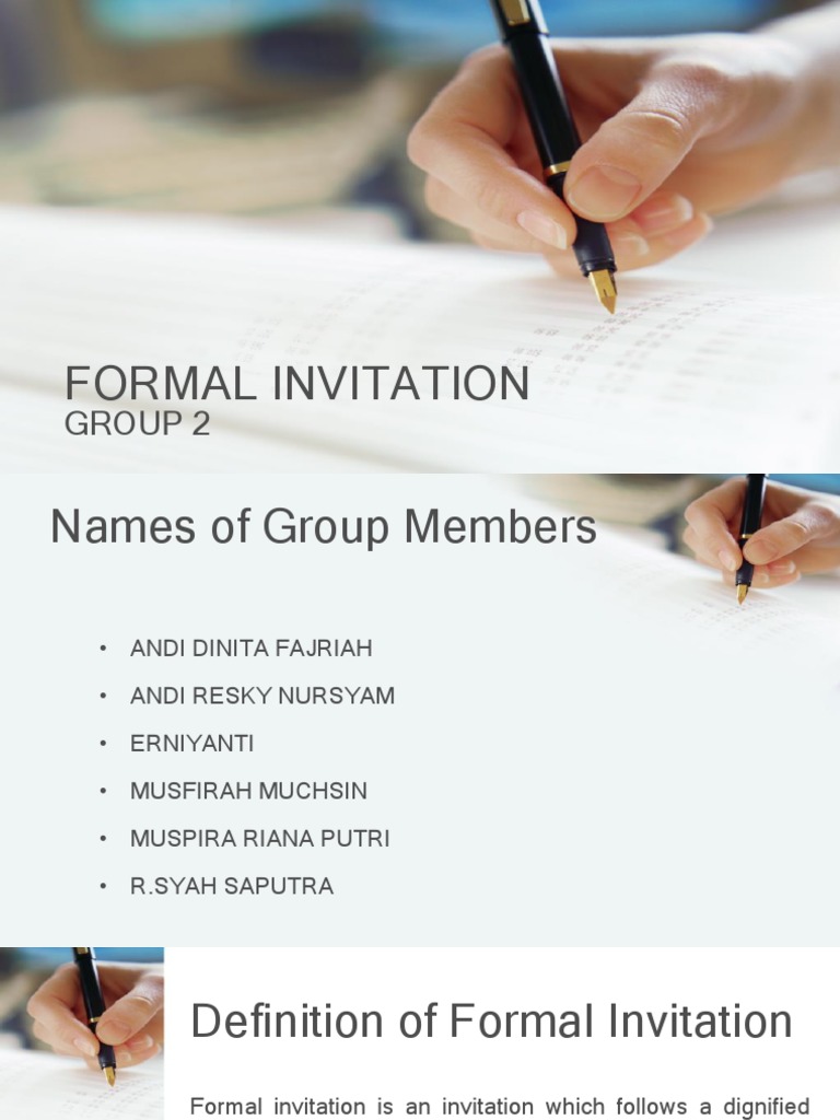 Definition and Format of Formal Invitations | PDF