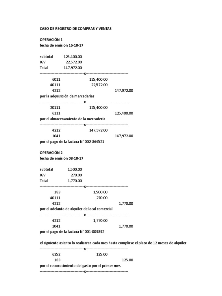 Registro de Compras y Ventas Asientos | PDF | Tipo de cambio | Factura