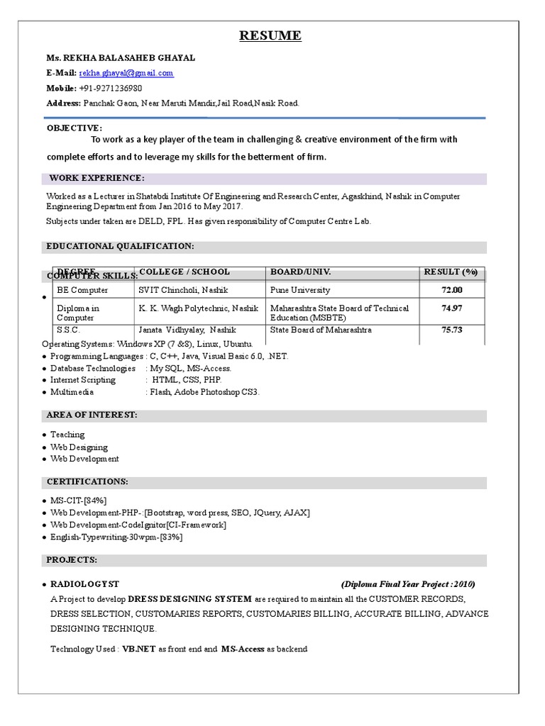 Resume Latest | PDF | Computing | Software