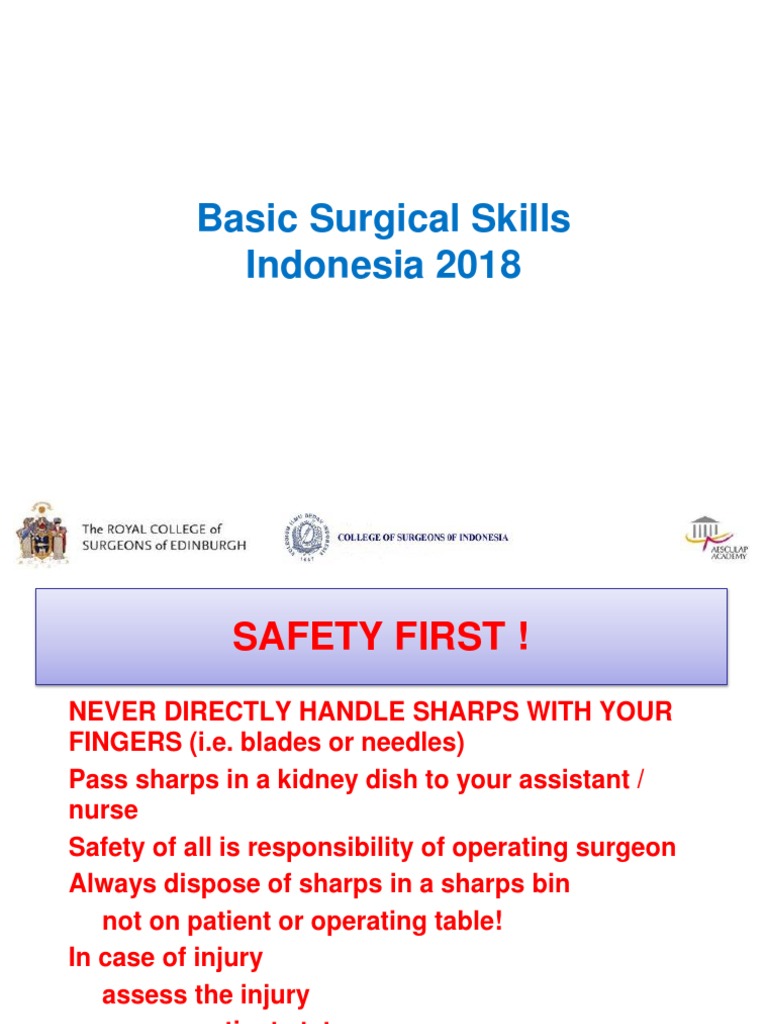 Essential Surgical Skills and Safety | PDF | Surgical Suture | Knot