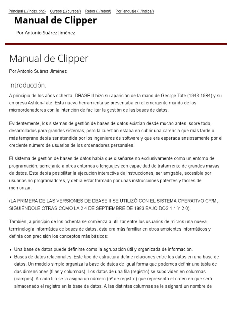 Manual Clipper 5.3 en Español PDF | PDF | Compilador | Archivo de ...