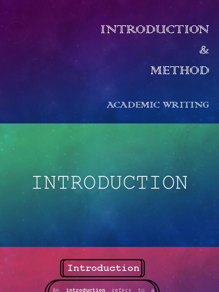 Academic Writing: Introduction & Method | PDF