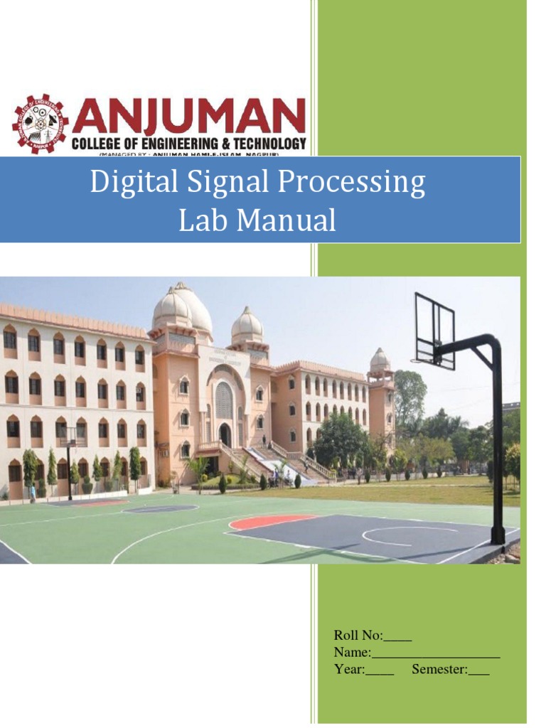 Digital Signal Processing Lab Manual Roll No Name Year