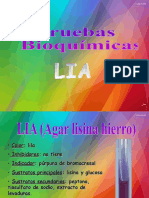 Medio de Lisina-Indol-Motilidad (LIA) para identificación de bacterias