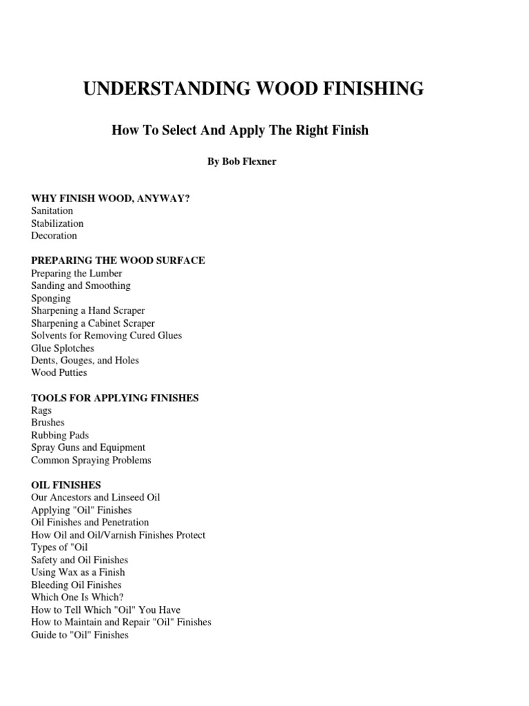 Understanding Wood Finishes PDF | PDF