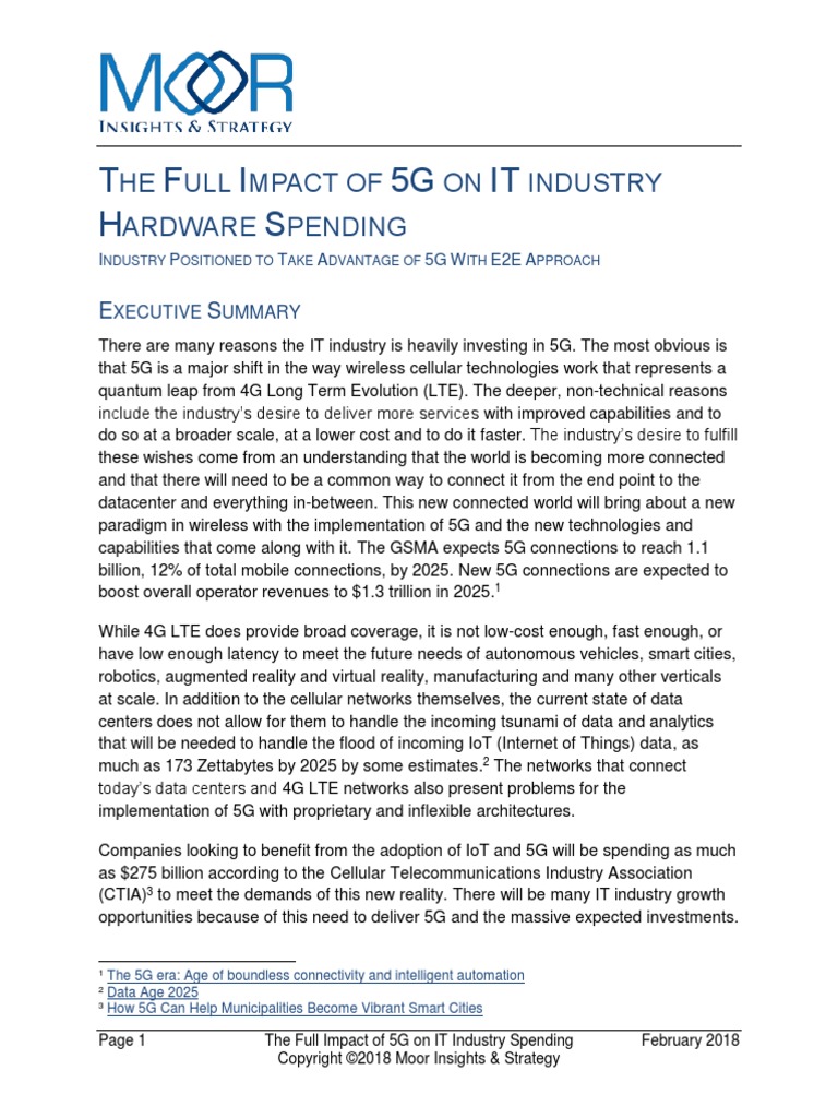 The Full Impact of 5G On IT Industry Hardware Spending by Moor Insights ...