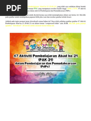 47 Aktiviti Pembelajaran Abad Ke Pdf