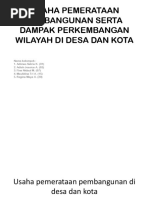 Makalah Geografi Usaha Pemerataan Pembangunan Di Desa Dan Kota