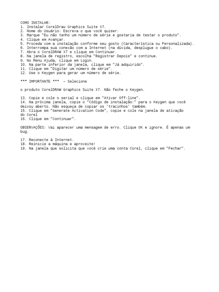 Tutorial Install Corel Draw X7