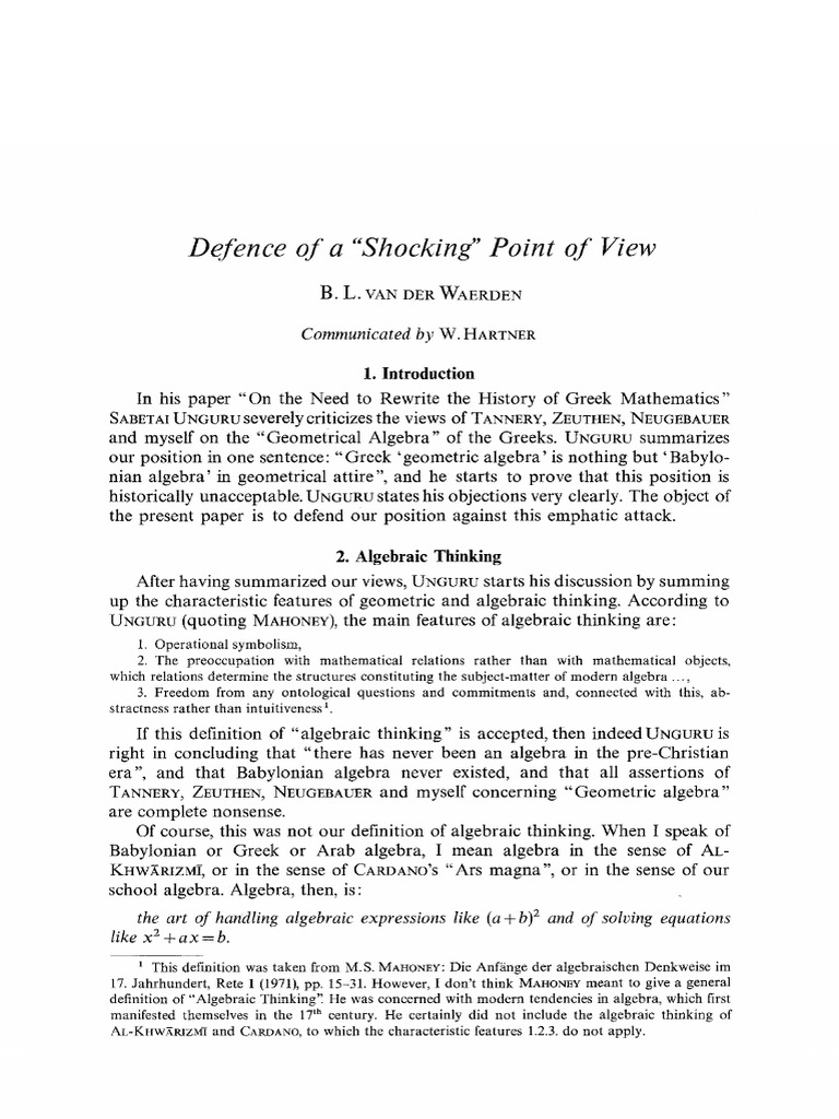 Defence of Greek Geometric Algebra | PDF | Geometry | Algebra