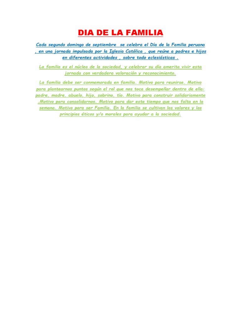 Dia de La Familia | PDF