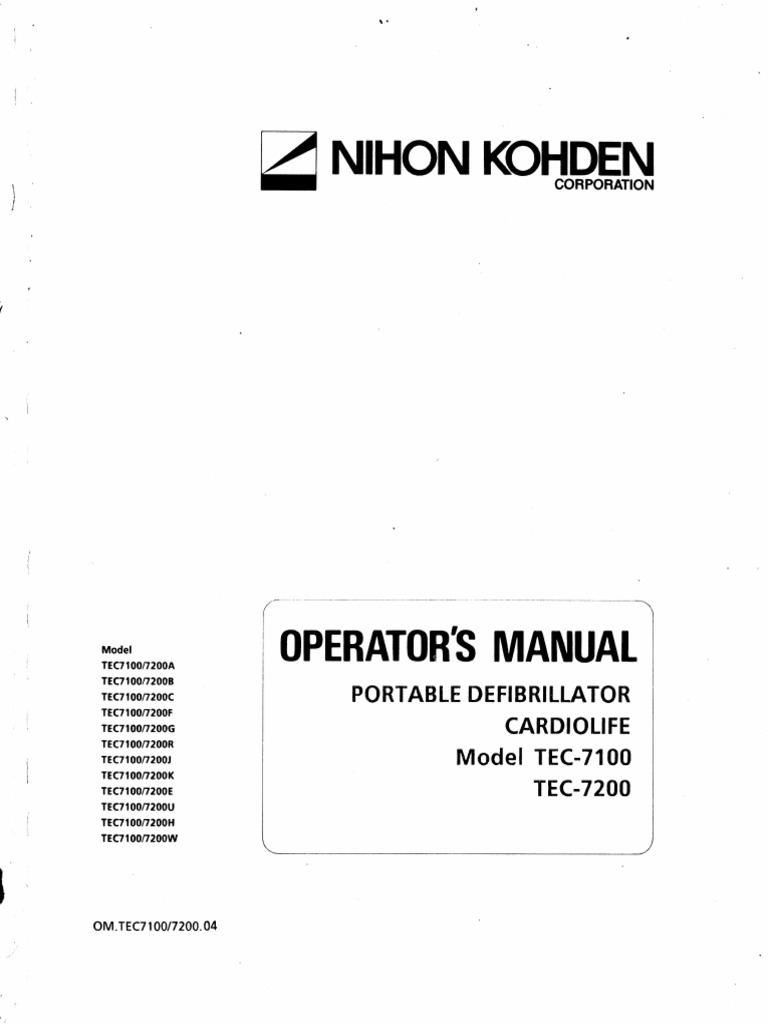 TEC-7100 TEC-7200 Operator Manual | PDF