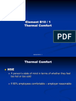 Element B10 / 1 Thermal Comfort