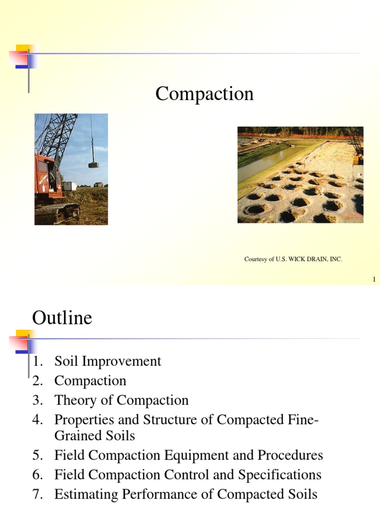 Compaction: Courtesy of U.S. WICK DRAIN, INC | PDF | Civil Engineering ...