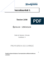 Littérature Bac L2018