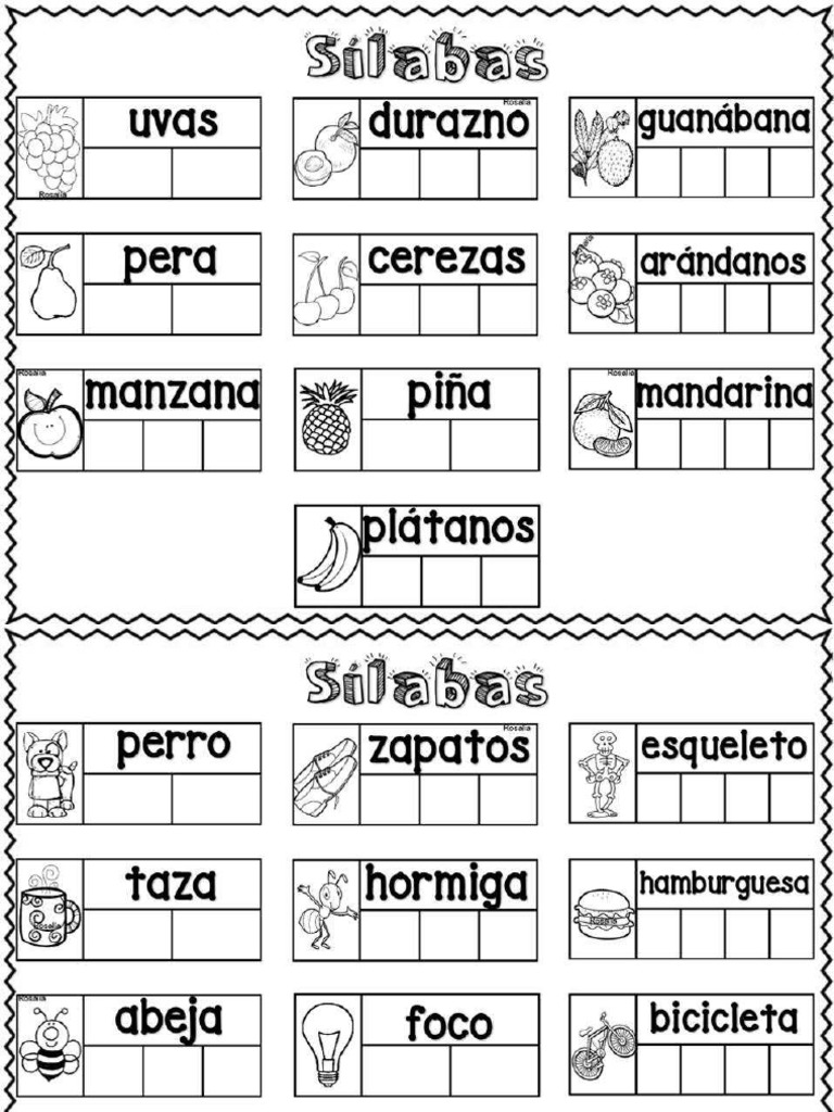 _Maravillosas actividades de silabas para primer y segundo grado de ...