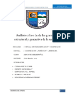 Análisis Crítico Desde Las Gramáticas Estructural y Generativa de La Semántica