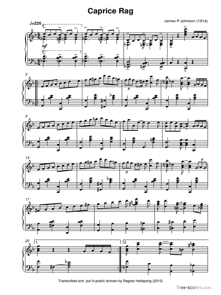 Johnson James Caprice Rag | PDF