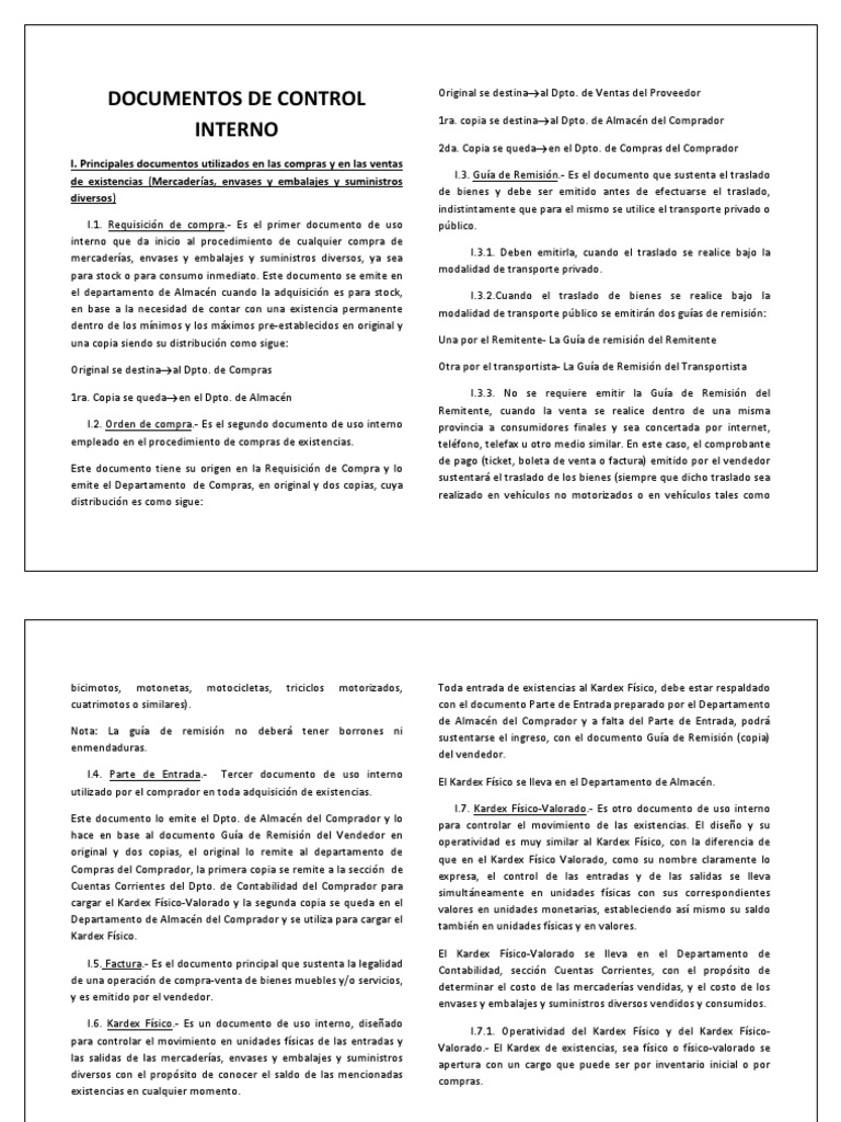 Documentos de Control Interno | PDF | Cheque | Pagaré