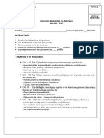 Prueba Diagnostico y Pauta de Correccion 8vo 2018 CIENCIAS NATURALES