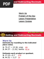 3-3 Adding and Subtracting Decimals