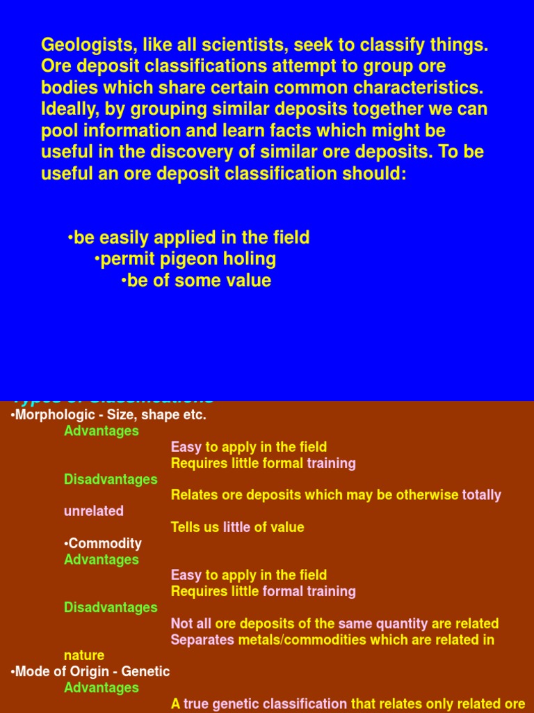 Classification of Ore Deposits Explained | PDF | Igneous Rock | Magma