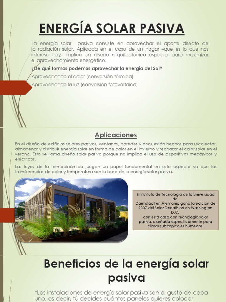 Energía Solar Pasiva (Modificado) | PDF | Energía solar | Calor, image size:768x1024