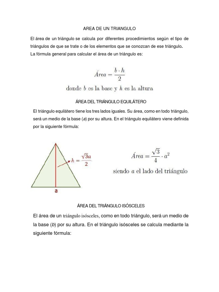 Area Triangulo PDF | | Geometría del plano euclidiano