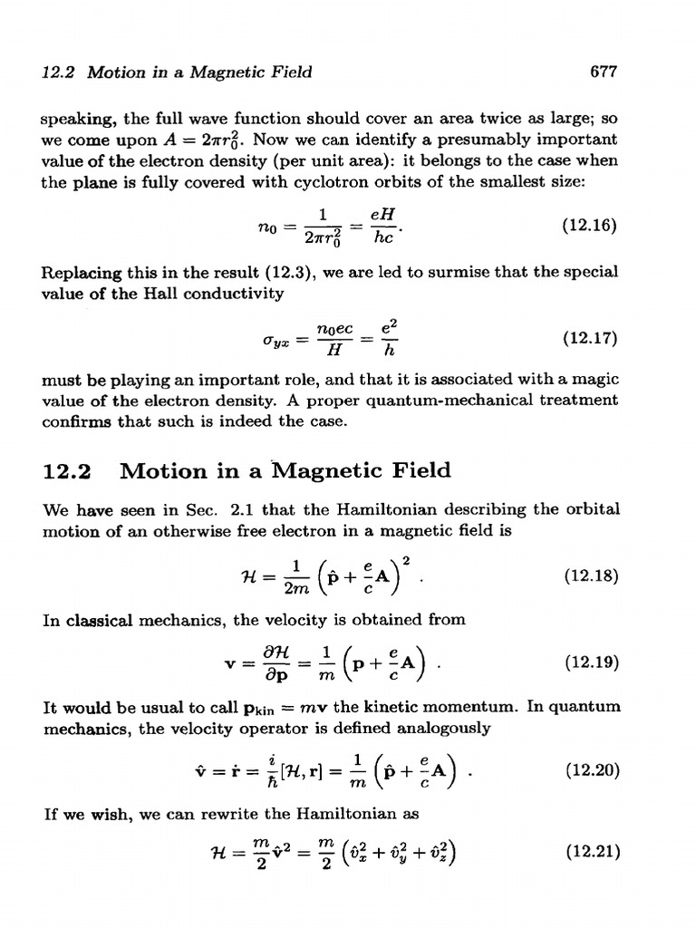 Quantum Mechanics: Magnetic Fields | PDF