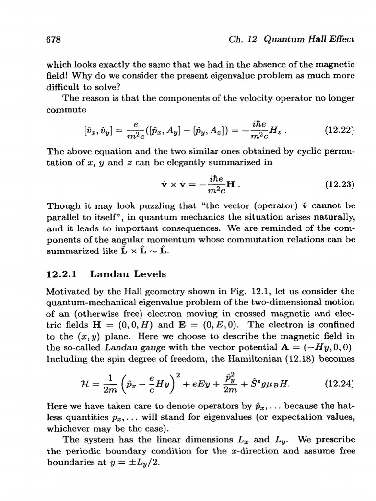 Quantum Hall Effect & Landau Levels | PDF
