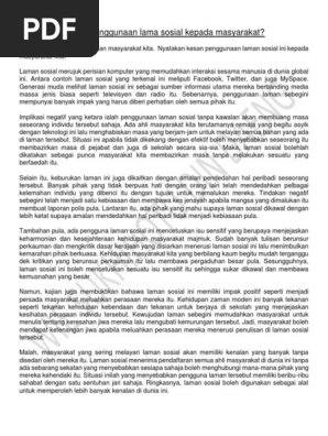 Kesan Penggunaan Lama Sosial Kepada Masyarakat Pdf