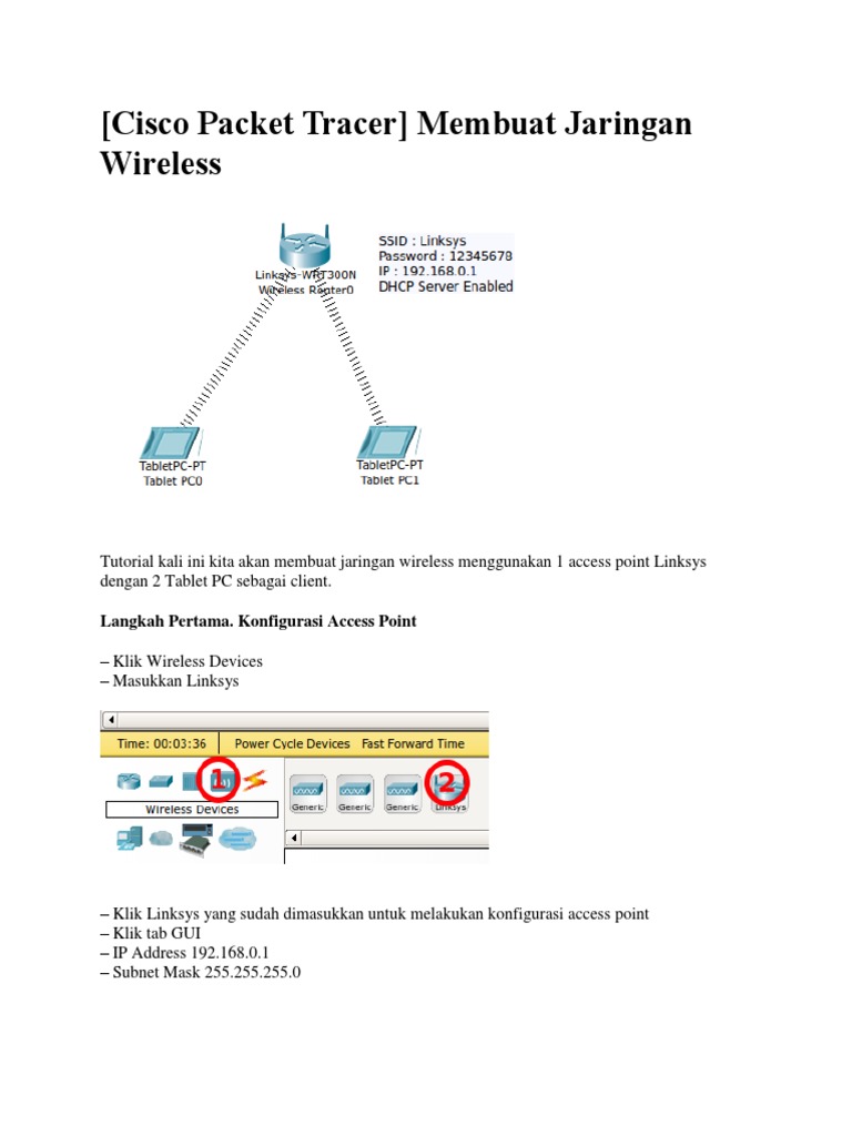 Konfigurasi Jaringan Wireless di Packet Tracer | PDF | Komputer