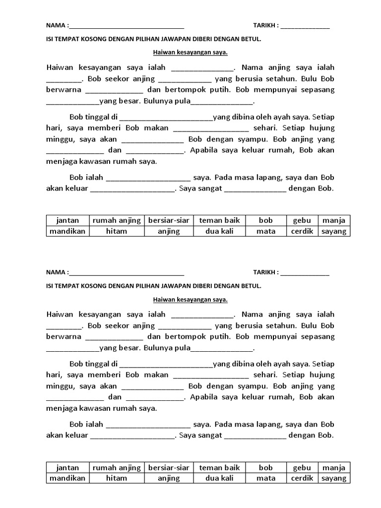 Karangan Haiwan Kesayangan  PDF