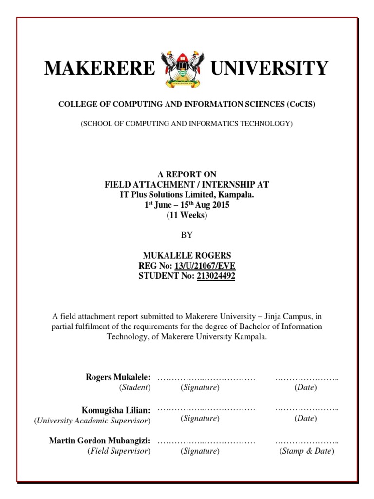 Makerere University Internship Report by | PDF | Java Script | Json