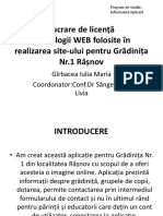 Lucrare de Licență-Tehnologii WEB Folosite În Realizarea Site-ului Pentru Grădinița Nr.1 Râșnov